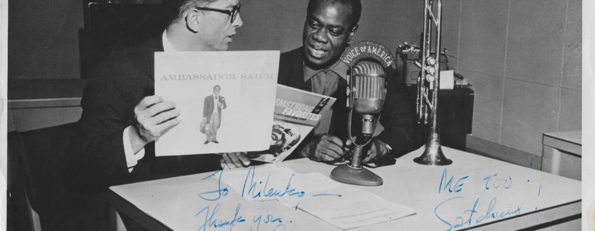 Willis Conover Interviewing Louis Armstrong for VOA Program Music, U.S.A.