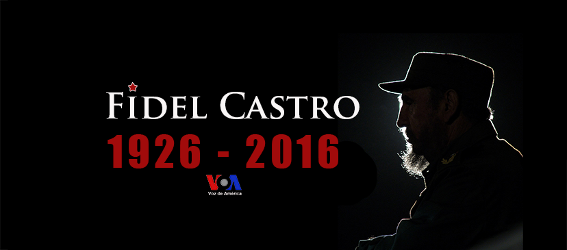 Voice of America (VOA) Latin American Division Spanish Service graphic posted as VOA Spanish Facebook page cover image following the death in 2016 of Cuban communist leader Fidel Castro. The Voice of America is part of the $800-million (average annual budget) federal U.S. Agency for Global Media (USAGM). The report, for which this graphic was used, did not mention victims of communist repressions in Cuba.